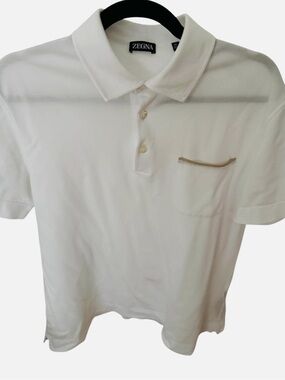 Zegna white polo size medium
